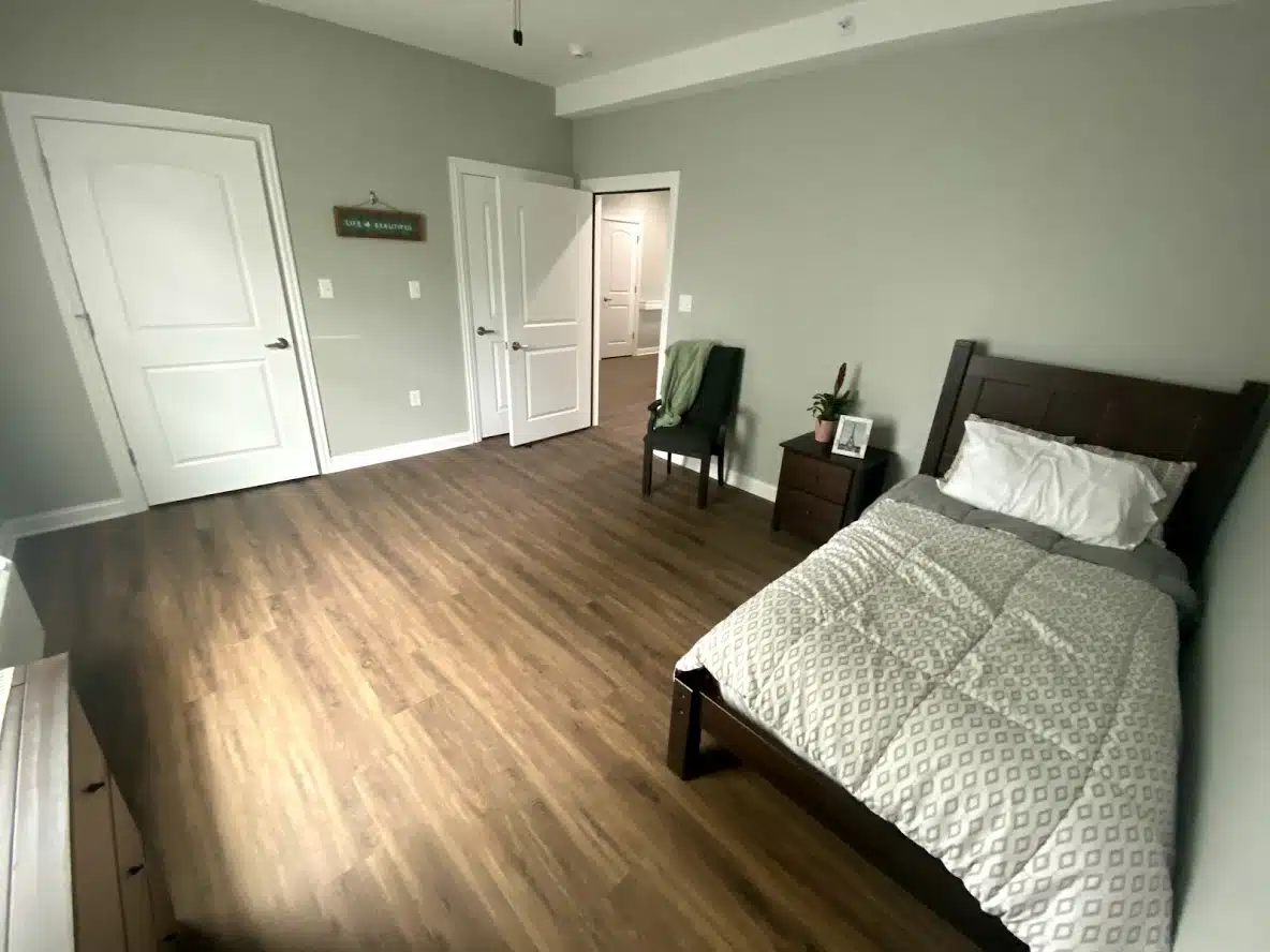 Private senior bedroom at Two Hearts Home